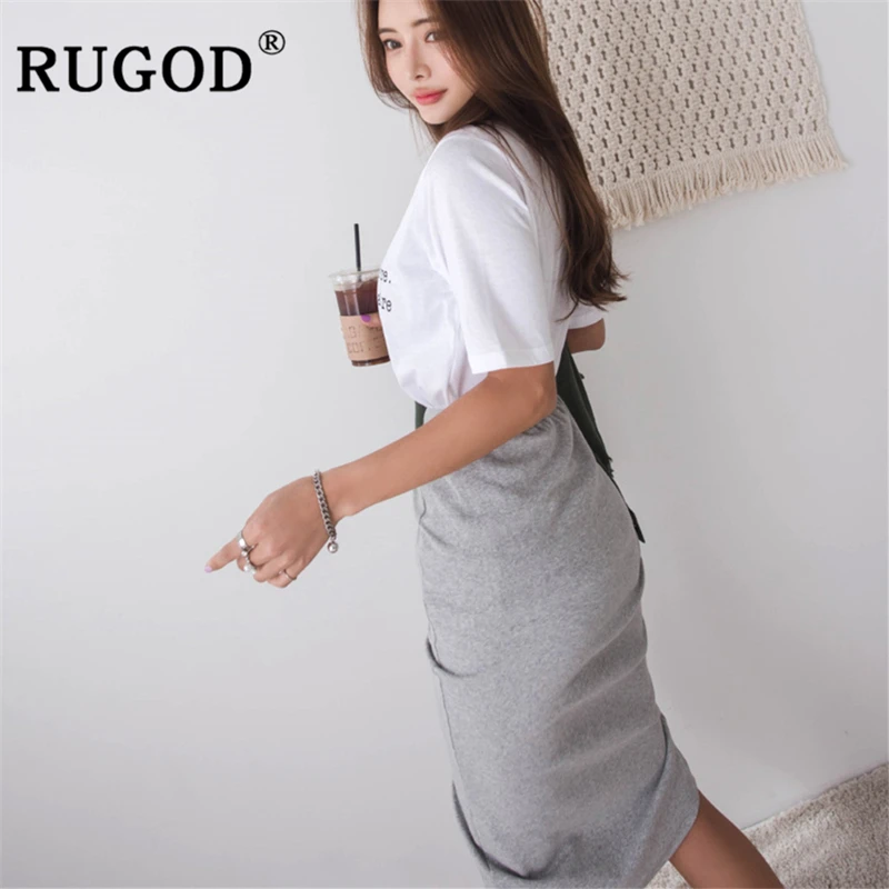 RUGOD/Новое поступление, асимметричная Женская юбка, повседневная юбка миди с высокой талией, осенняя горячая Распродажа, сексуальная юбка-карандаш faldas mujer moda