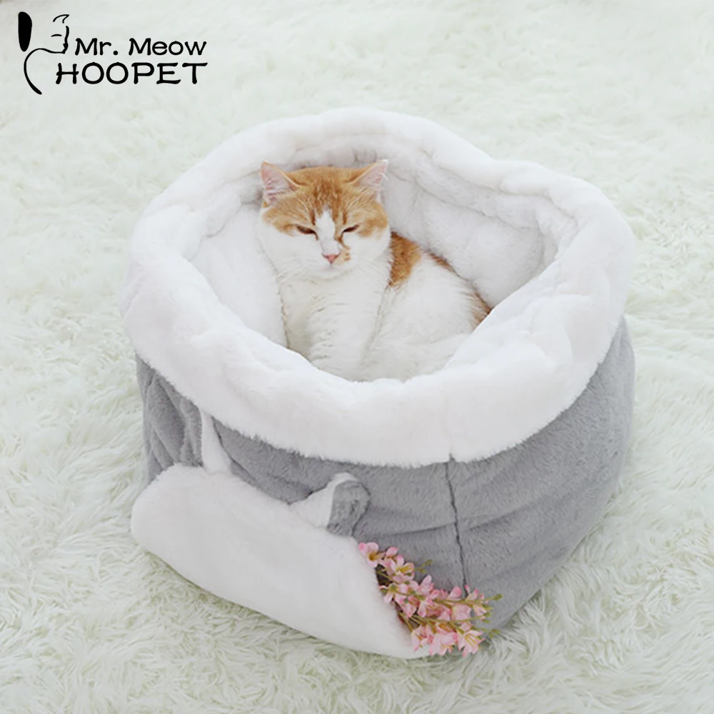 

Hoopet Cat Warm Basket Bed Cat House Kennel for Dog Puppy Home Sleeping Kennel Teddy Comfortable House