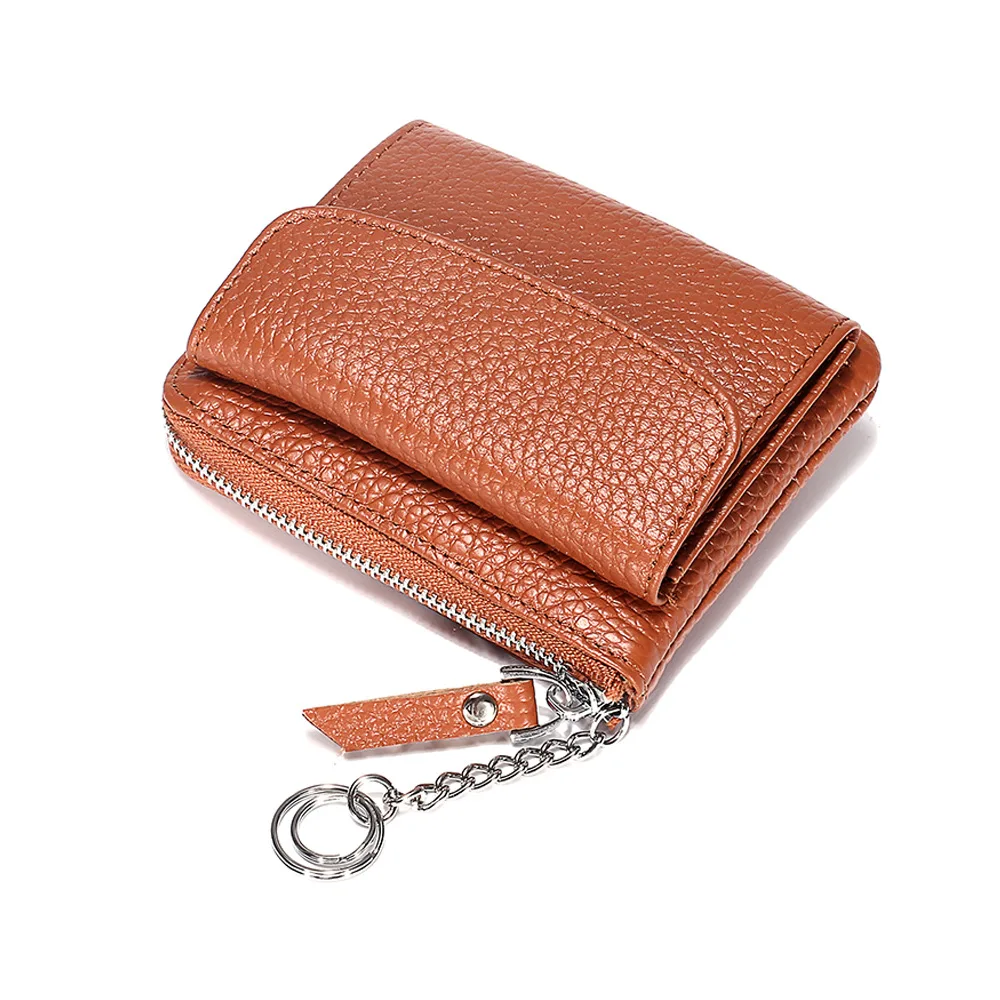 

Japanese-style Europe And America Cross Border Purse Multilayer Genuine Leather Simple Mini Zipper Coin Bag Women's Wallet