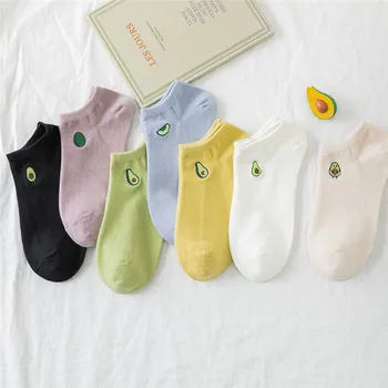 

Women Embroidery Socks Casual Joker Cotton Short Socks For Ladies Concise College Style Breathable Sox Trendy