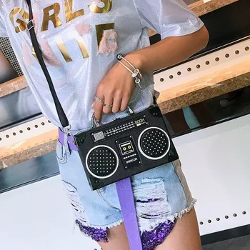 

2020New Style Model Radio Box Bag Crossbody Bag Europe And America Creative Cool Funny Handbag