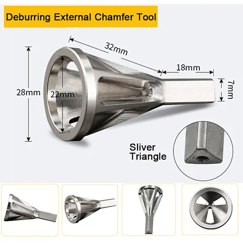 Инструмент для снятия заусенцев из нержавеющей стали, инструмент для снятия заусенцев из нержавеющей стали для сверла 8-32 болта - Цвет: 3 silver triangle
