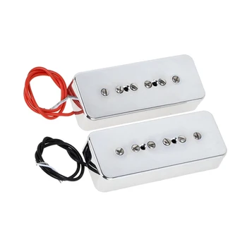 

1 Set Soapbar Style Neck Bridge Pickups 85 x 37 x 25mm for Electric Guitar Replacements, Chrome
