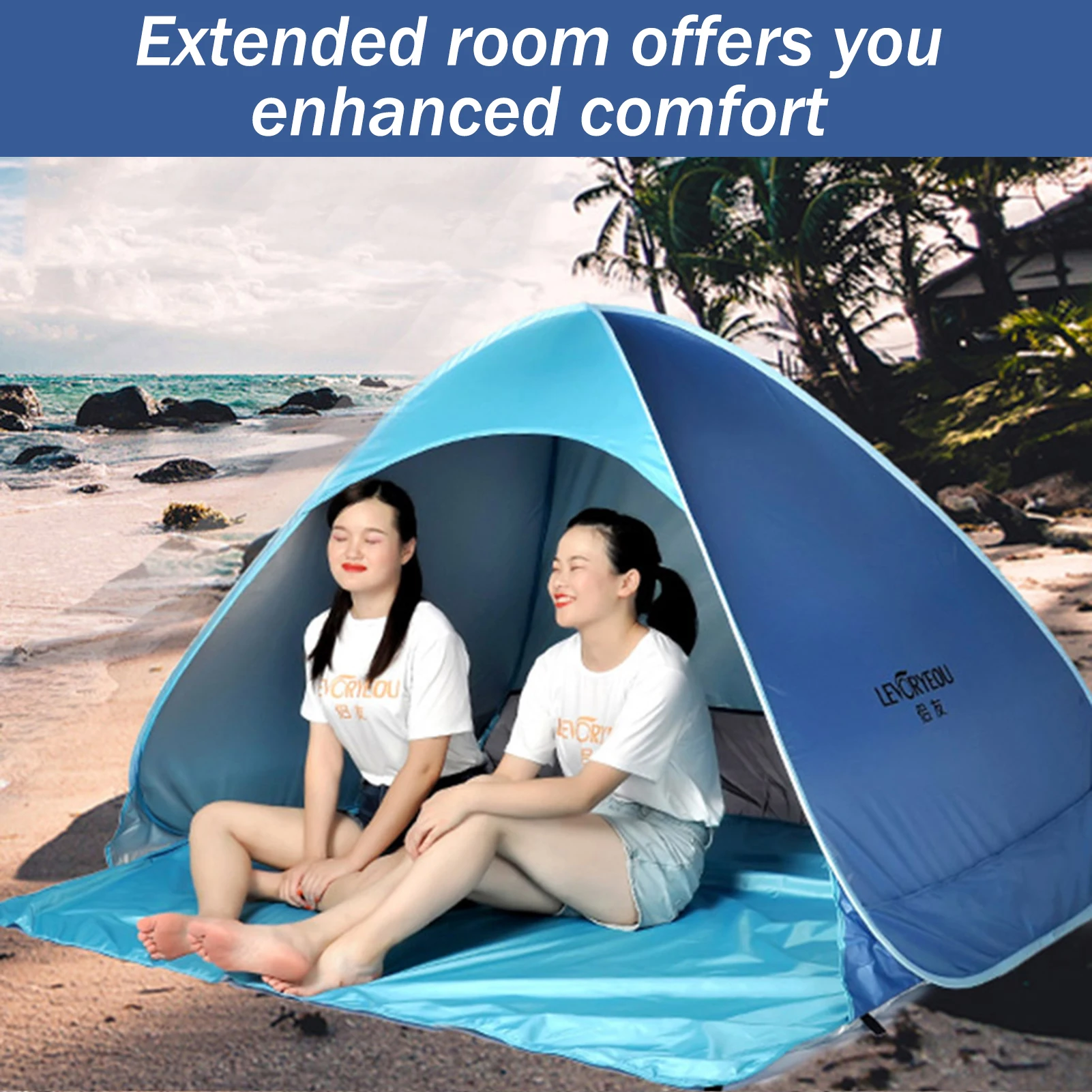 Outdoor Camping Tent Pop-up Fun-Play Tent Automatic Instant UV Protection Sun Shade Awning for Camping Beach Backyard