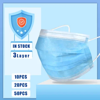 

10/20/50/100Pcs Disposable Mask 3 Layer Anti-Dust Earloops Masks Breathing Safety Face Mouth Masks