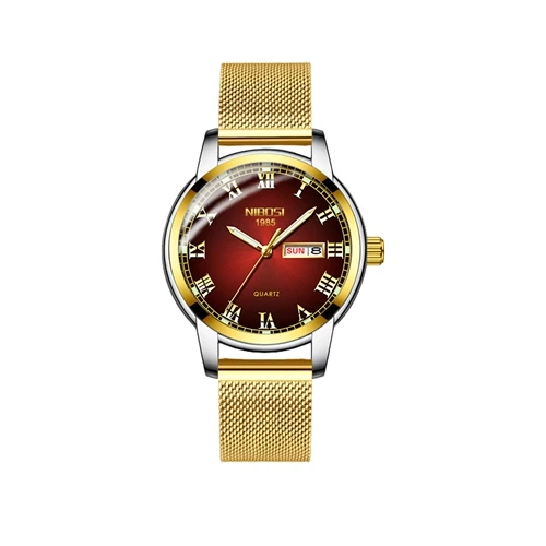 NIBOSI часы для пары роскошные золотые водонепроницаемые светящиеся кварцевые наручные часы пара подарок для влюбленных часы для мужчин Reloj Mujer Relogio Feminino - Цвет: Female Watch A