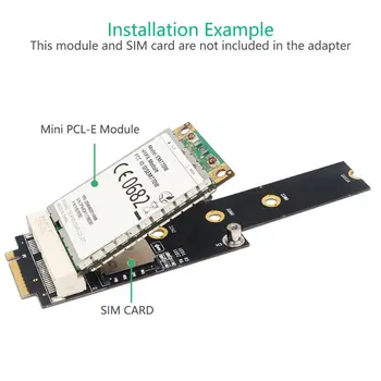 

M.2 NGFF key M to Mini PCI-E Adapter With SIM card Slot for WiFi/WWAN/LTE Module LX9B