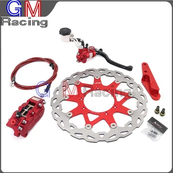 

Front 320MM Brake Disc System Brake Lever Master Cylinder Hose 4 Pot Caliper Adaptor For HONDA CR250R CRF250R CRF250X CRF450R