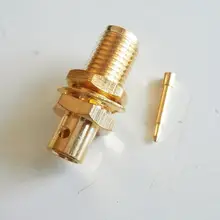 

1X Pcs RF Connector RP-SMA RPSMA Female jack O-ring Bulkhead Panel Nut Solder for semi-rigid RG402 0.141" cable With 2 hole Coax