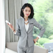 ^#Cheap 2019 autumn and winter new long-sleeved women's suit Temperament Slim Gray Business Suit Set Women Slim skirt suit pants suit ^#Cheap 2019 autumn and winter new long-sleeved women's suit Temperament Slim Gray Business Suit Set Women Slim skirt suit pants suit