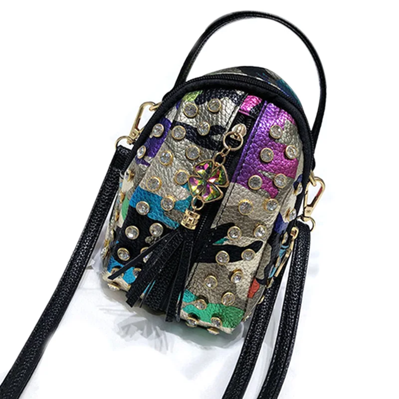 

Color Ladies Messenger Bag Mini Handbag Phone Bag Ladies Messenger Bag Punk Shoulder Bag