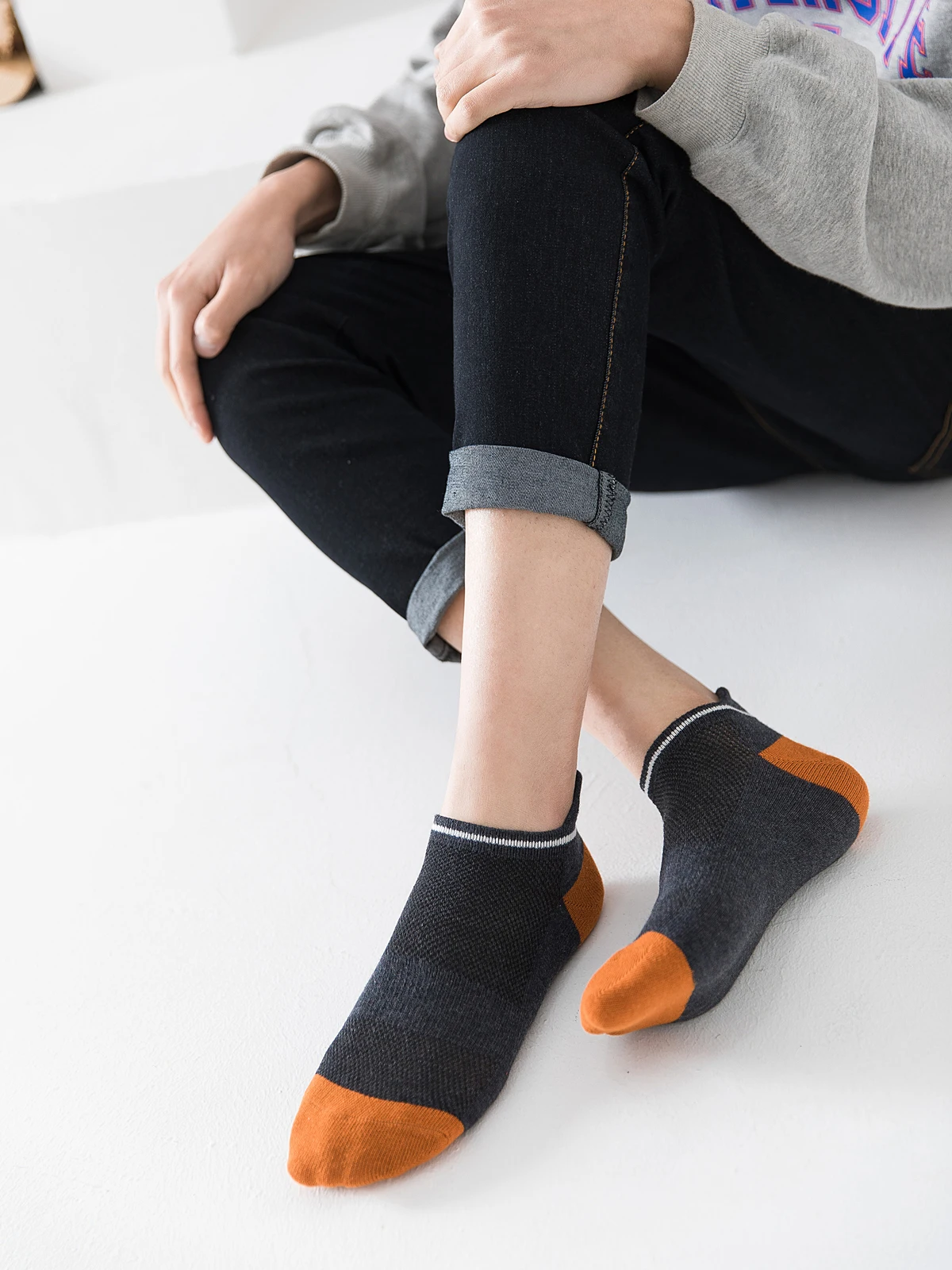 Men's boat socks shallow mouth low top antiskid thin socks South Korea Japanese pure cotton spring and autumn men socks 5 pairs