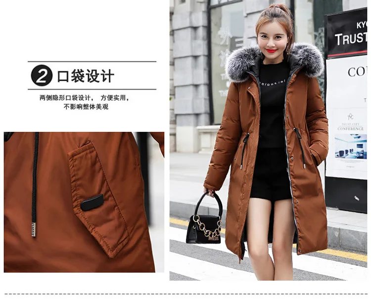 Korean-style New Style Mid-length Women's Thick Reversible down Jacket Cotton-padded Clothes Waist Hugging over-the-Knee Co