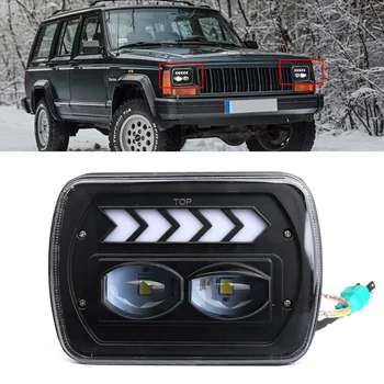 

5"x7" Univeral Car LED Square Headlight Lamp Spot High Low Beam Offroad Truck 2Pcs For Jeep Wrangler