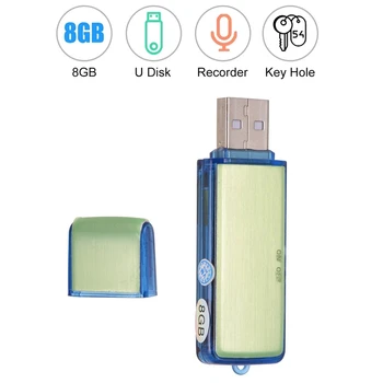 

Mini USB Digital Voice Sound Recorder U-Disk Recorder One-Button Recording Rechargeable 8GB Capacity for Meeting Lecture Intervi