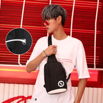 

Casual chest bag oxford waterproof Luminous shoulder messenger fashion boys small sling bags outdoor Travel crossbody bag