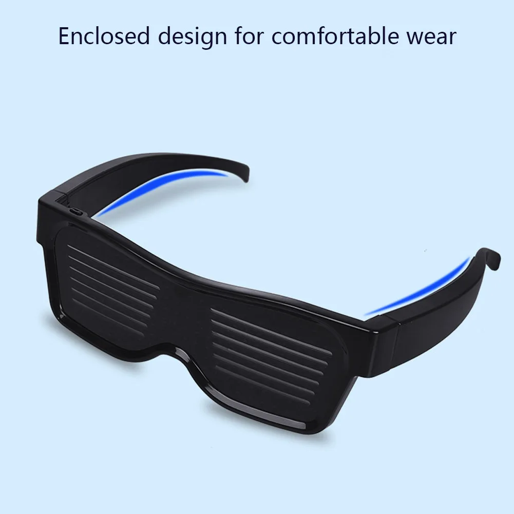 Управление приложением светящиеся очки EMD DJ электрические слоги вечерние мигающие очки Волшебные Bluetooth светодиодные очки для вечеринок новинка подарок