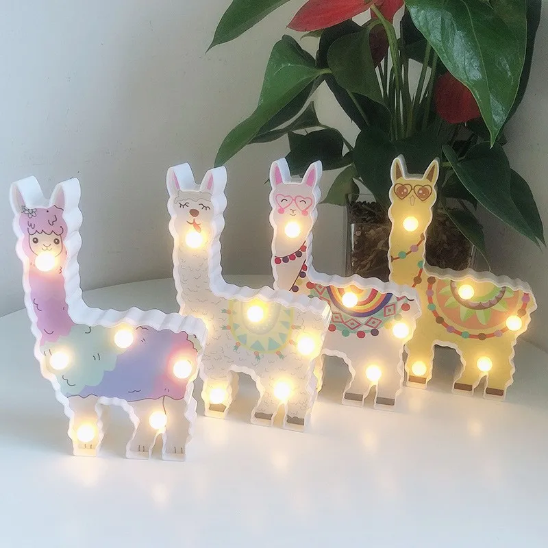 Llama Decor Toys for Kids Wall Decoration Night Lamp for Pregnant Woman, Kids, Baby Shower, Nursery, Battery Operated Nightlight night lamp for bedroom wall