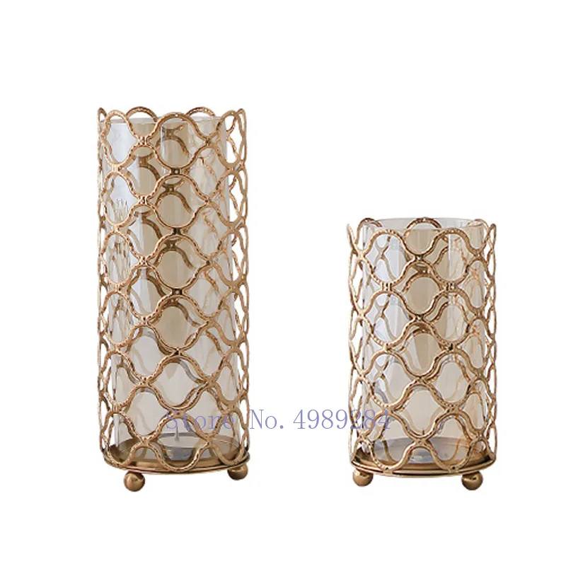 Hollow Out Metal Rack Golden Geometry Vase 6 Hollow Out Metal Rack Golden Geometry Vase 6