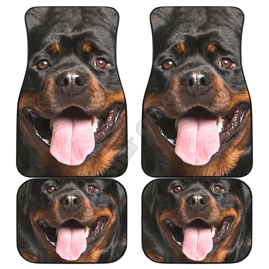 

Rottweiler Dog Car Floor Mats Funny Dog Face 3D Printed Pattern Mats Fit for Most Car Anti Slip Cheap Colorful 01