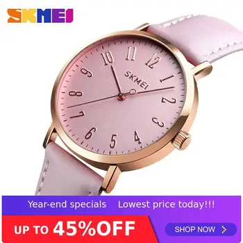 

SKMEI Women Fashion Watches Leather Strap Wristband Female 3bar Waterproof Quartz Watch Ladies Wristwatch relogio feminino 1463