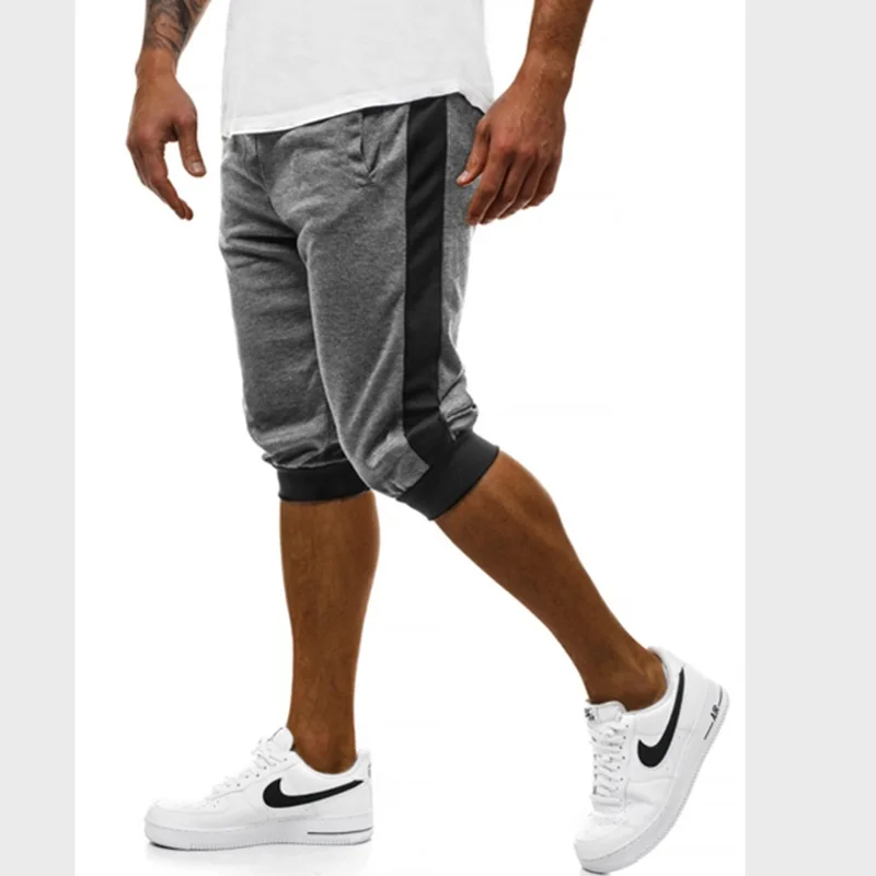Качественные мужские повседневные шорты на шнурке Эластичные Боковые Полосатые спортивные фитнес шорты для бега удобные мужские шорты простые