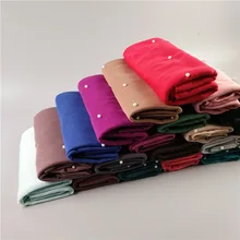 G1 Высокое качество жемчуг Джерси шали Хиджаб шарфы для женщин обёрточная повязка на голову 180*80 см можно выбрать цвета