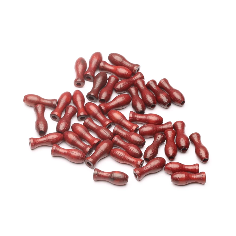 

Wooden beads loose beads DIY handmade 10mm rice-shaped wooden beads vase beads red