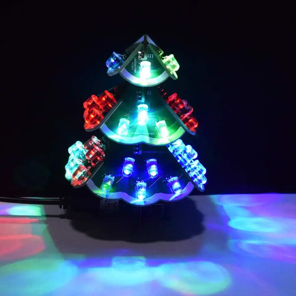 

DIY Creative Remote Control Colorful LED Music Christmas Tree Kit Holiday Decoration Small Gifts Night Lamp Decor Accessory