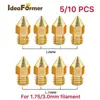 5/10pcs MK8 brass Nozzle 1.75/3.0mm filament Extruder Print Head Nozzle 0.2/0.3/0.4/0.5mm for CR10 CR10S Ender3 3D Printer parts ► Photo 1/6