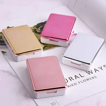 

Plating Mirror Contact Lens Case Myopia Beauty Care Box Simple Double Storage Box