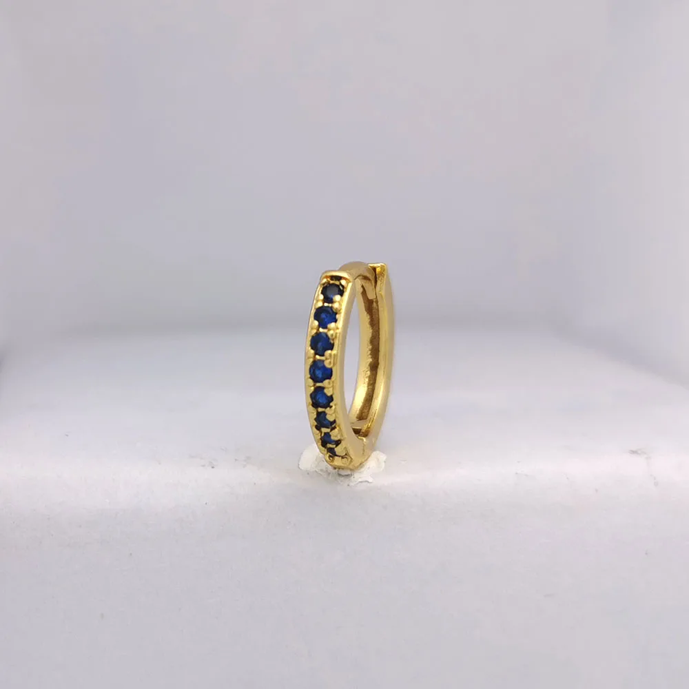 A GoldBlue 1 шт. серьги-кольца маленькие кубические циркониевые серьги трендовые CZ Ювелирные изделия розовое золото серебро черный цвет Aretes радуга панк заклепки шип - Окраска металла: A GoldBlue