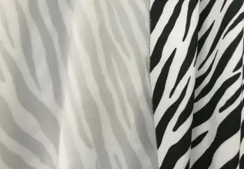 

150cm * 100cm Black and White Zebra Laica Light Spandex Bottom Printed Cloth Dance Stage Costumes Performance Wear Fabric