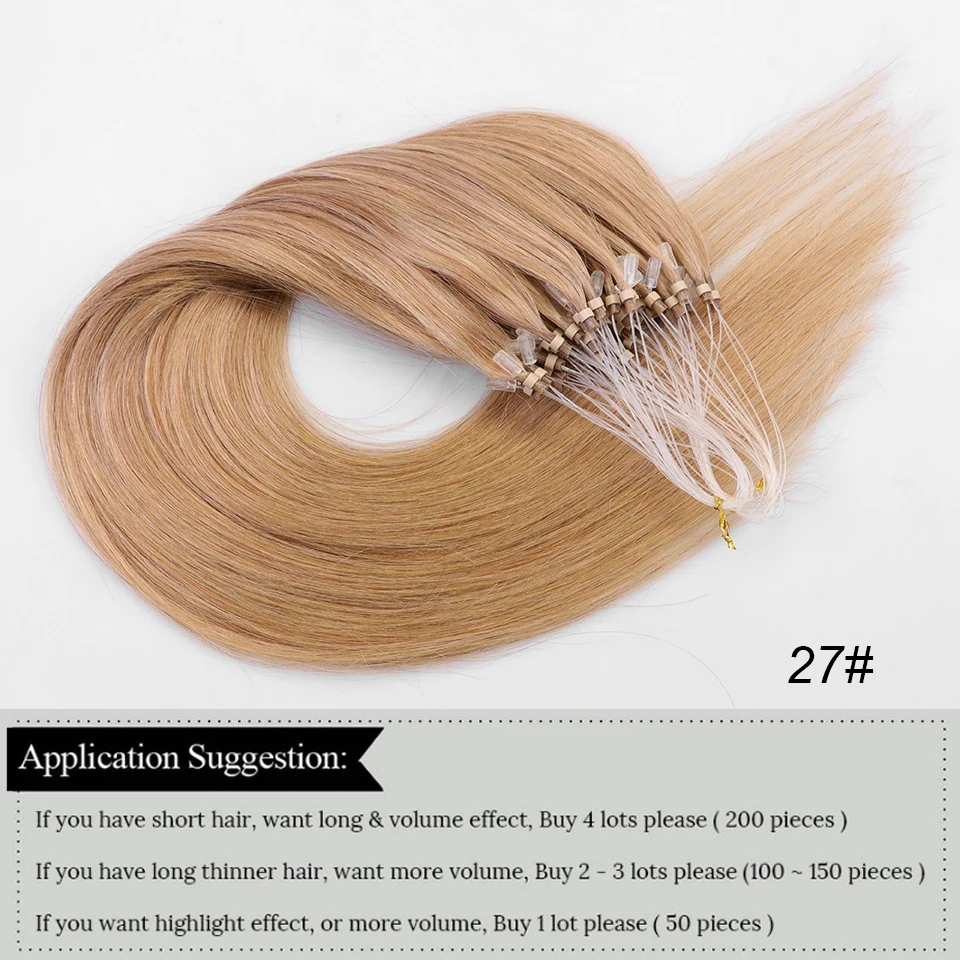 MRSHAIR волосы для loop наращивания на микро кольце 100% Humn бусины пряди волос с
