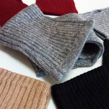 Внутренняя Монголия осень и зима сплошной цвет длинные трикотажные шерстяные перчатки без пальцев с длинным рукавом