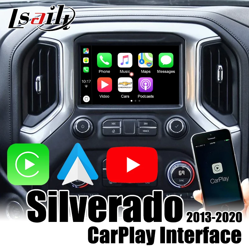 Беспроводной интерфейс CarPlay для Silverado Malibu Camaro MyLink 2013-2019 с youtube google map android