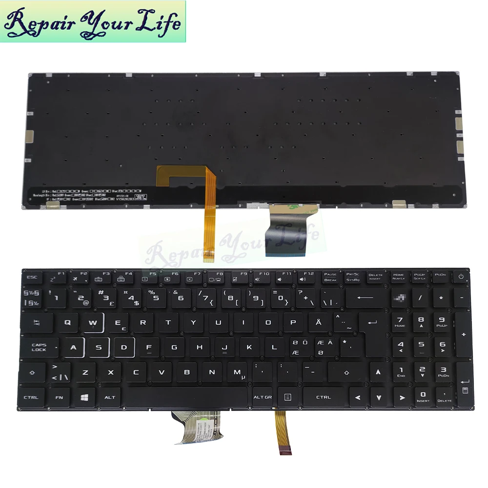 Rgb Retroiluminado Teclado Búlgaro para Asus Strix Gl702v Gl702vi Ba036t Rog Gamer Teclados do Portátil Coreano Noruega wb Croata Gl702 - Imagem 6