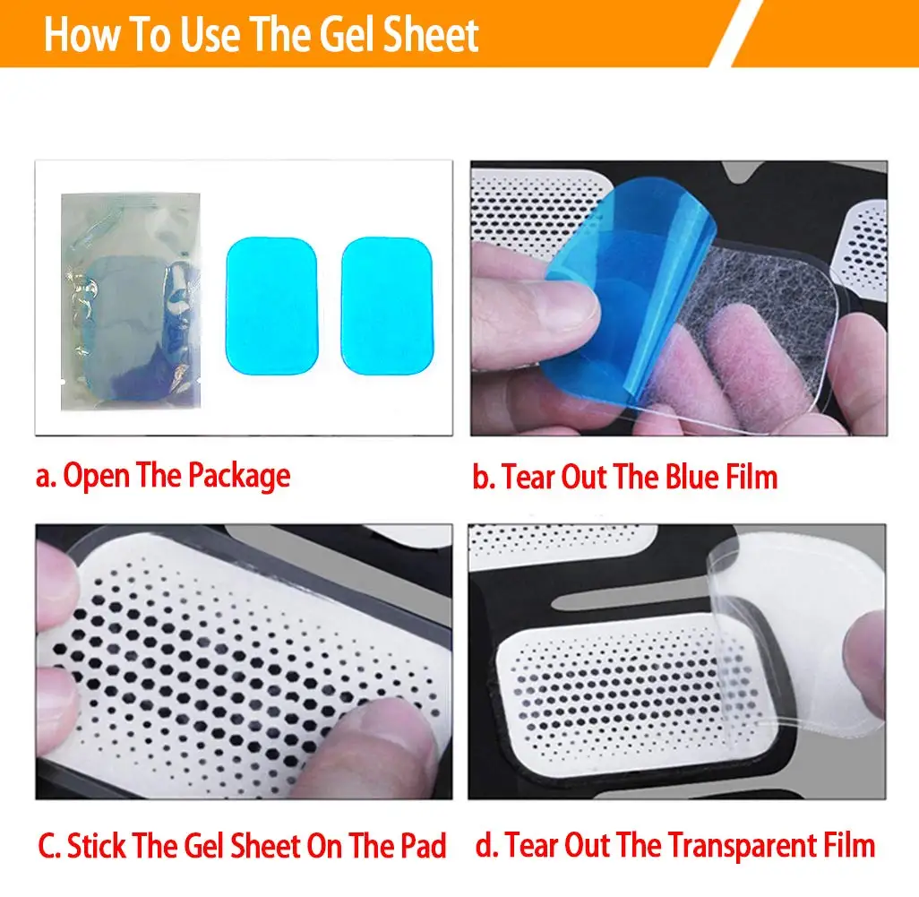 Replacement Gel Pads Sheet Abdominal Belt Toning Muscle Toner ABS Stimulator Hydrogel Pads Sticker AB Trainer Device Accessories