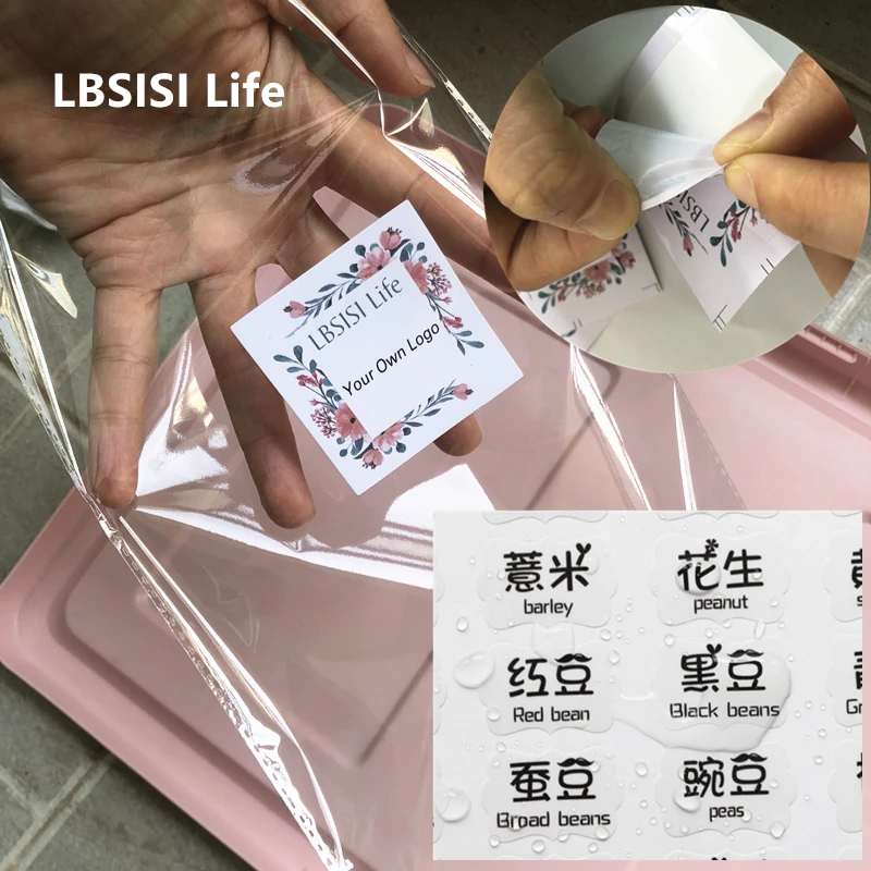 LBSISI Life 1000 шт. ПВХ пластиковые наклейки на заказ печать логотипа