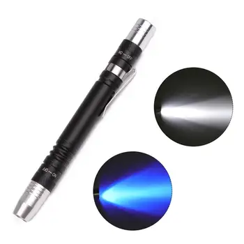 

Flashlight Waterproof XPE 365 Pocket Clip Jade Jewelry Gem Testing Torch 1 Mode Identification Flashlight