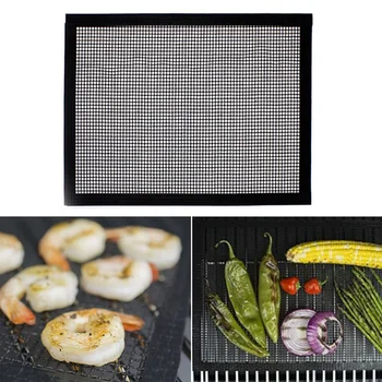 

BBQ Grill Grid Mat Non-Stick Mesh Matts Barbeque Reusable Baking Net