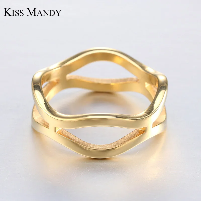Мужские кольца из нержавеющей стали KISS MANDY пустотелые металлические 316L для хип