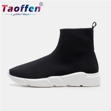 Taoffen Women Walking Shoes High-Top Women Sneakers Fashion Breathable Cushion Women Sport Shoes Casual Female Flats Size 34-39