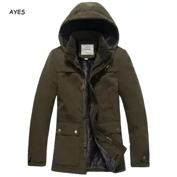 

New Fashion Men Jackets Winter Men's Thick Warm Solid Jacket Coat Male Military Style Casual Jacket Plus Size Hooded Jacket Men
