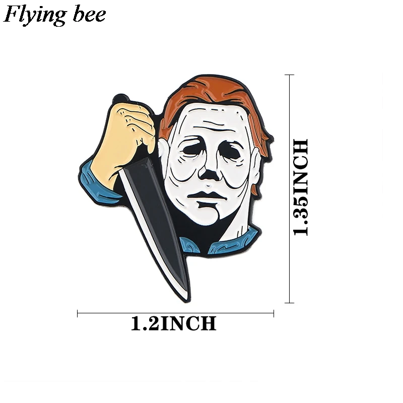 Flyingbee, брошь в стиле ужасов на Хэллоуин, мультяшная эмалированная булавка для женщин и мужчин, заколка на рюкзак, индивидуальная булавка на лацкане, очаровательное ювелирное изделие X0581