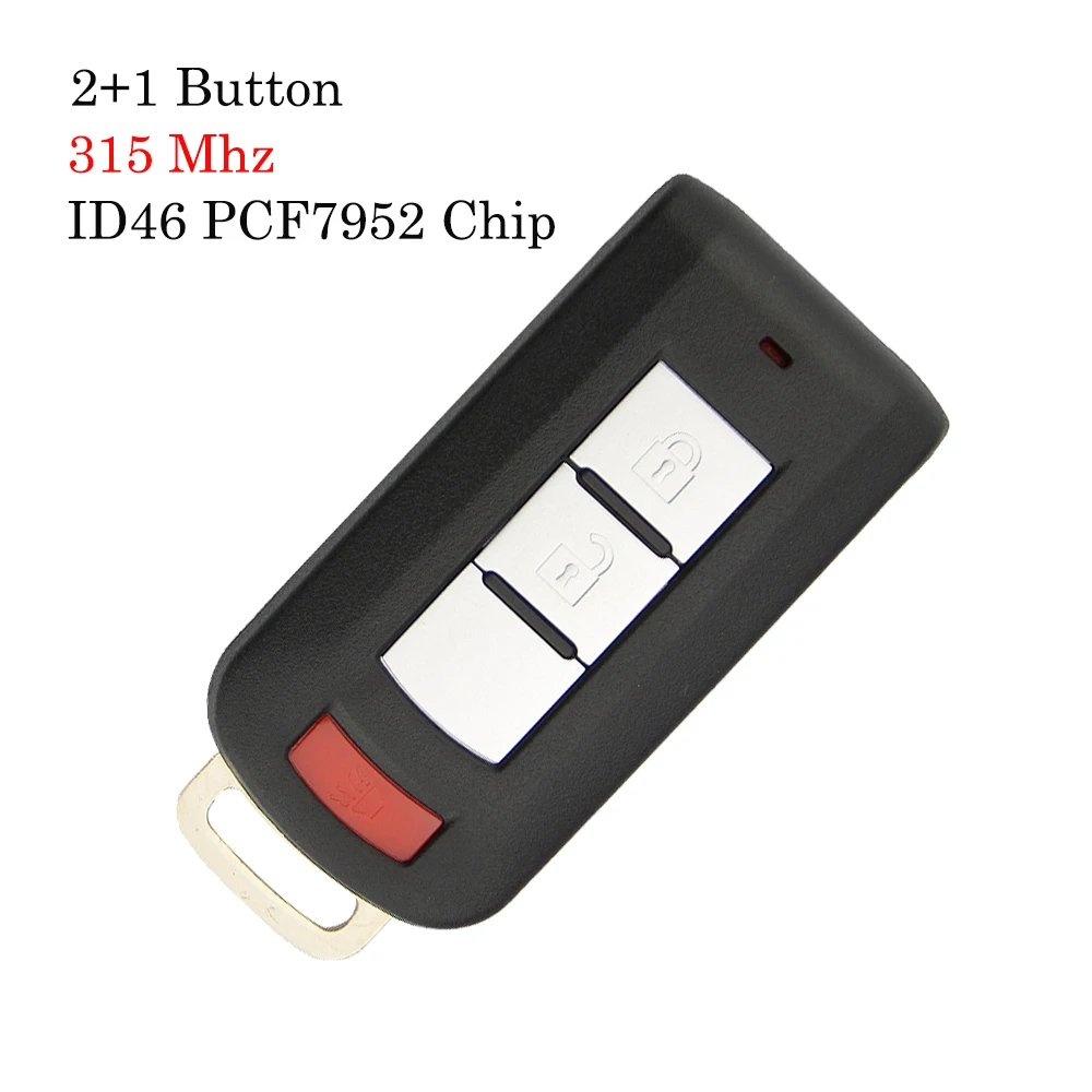 2 Plus 1 Button OkeyTech для Mitsubishi Outlander умный дистанционный ключ 315/433 МГц ID46 PCF7952 чип с аварийным пустым лезвием 2 2+ 1 3 3+ 1 кнопка - Количество кнопок: 2 Plus 1 Button