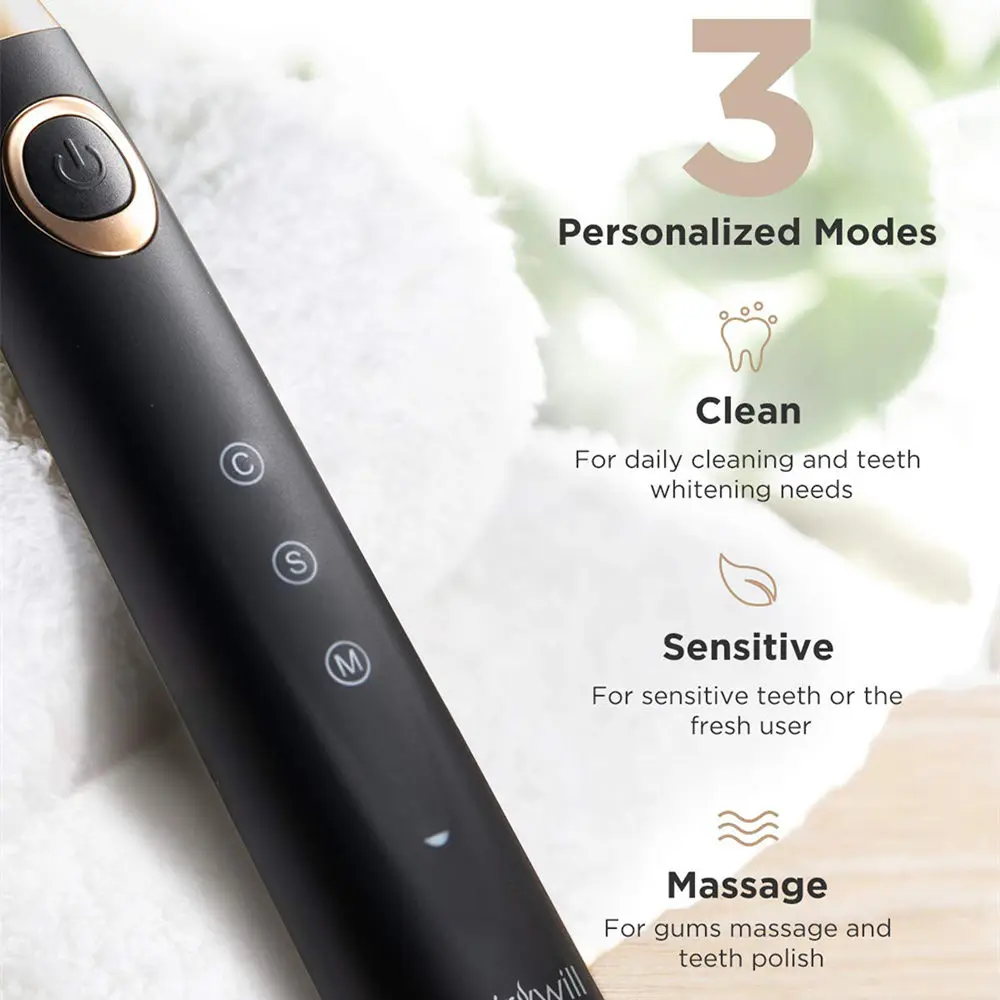 Fairywill 508 Sonic Electric Toothbrush Rechargeable 3 Brush Heads 2 Mins Timer Brush 5 Modes Fast Charge Tooth Brush for Adults Fairywill 508 Sonic Electric Toothbrush Rechargeable 3 Brush Heads 2 Mins Timer Brush 5 Modes Fast Charge Tooth Brush for Adults