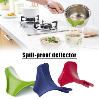 

Newly 1/3 Pcs Silicone Kitchen Funnel Anti-Spill Kitchenware Edge Deflector Assistant Gadgets Tool CLA88