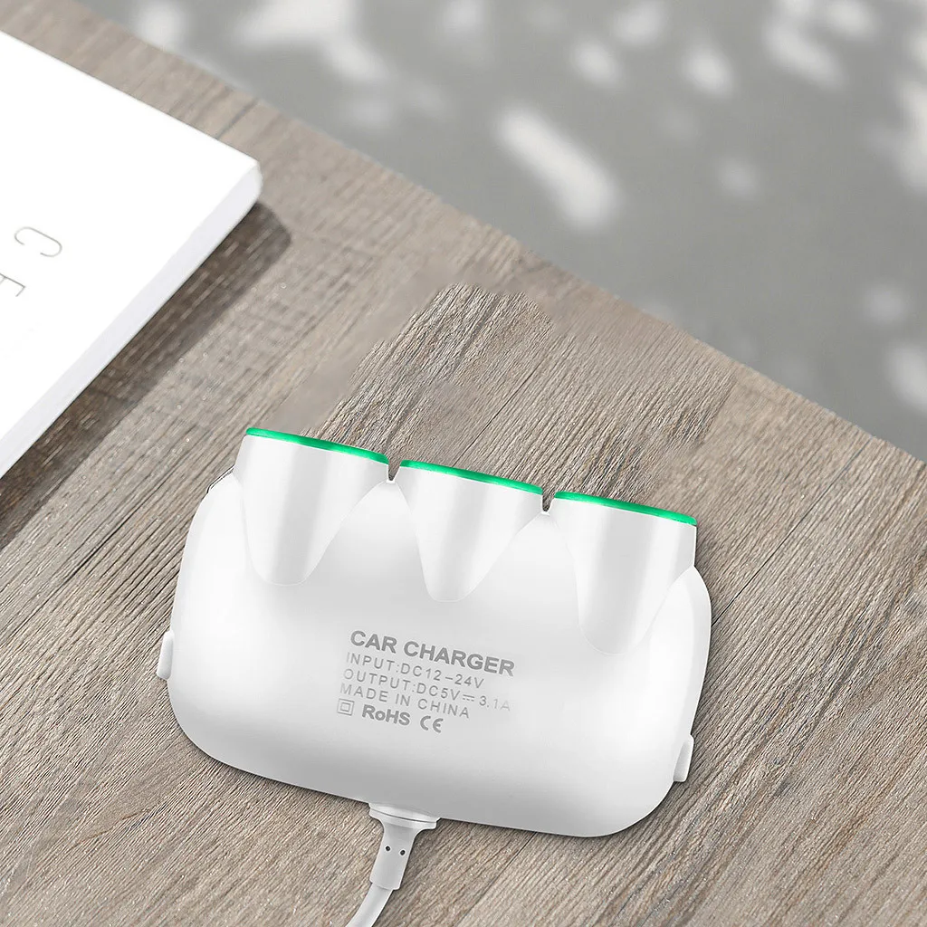 Автомобильное зарядное устройство с двумя USB 3 гнездами подходит для 12 В, 24 В автомобиля Совместимо с Iphone безпроводная зарядка быстрая usb зарядное устройство# E30