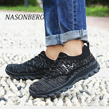 

NASONBERG Puncture Proof Work Shoes Comfortable Steel Toe Men's Shoes Casual Outdoor Sneakers Safety Boots for Men